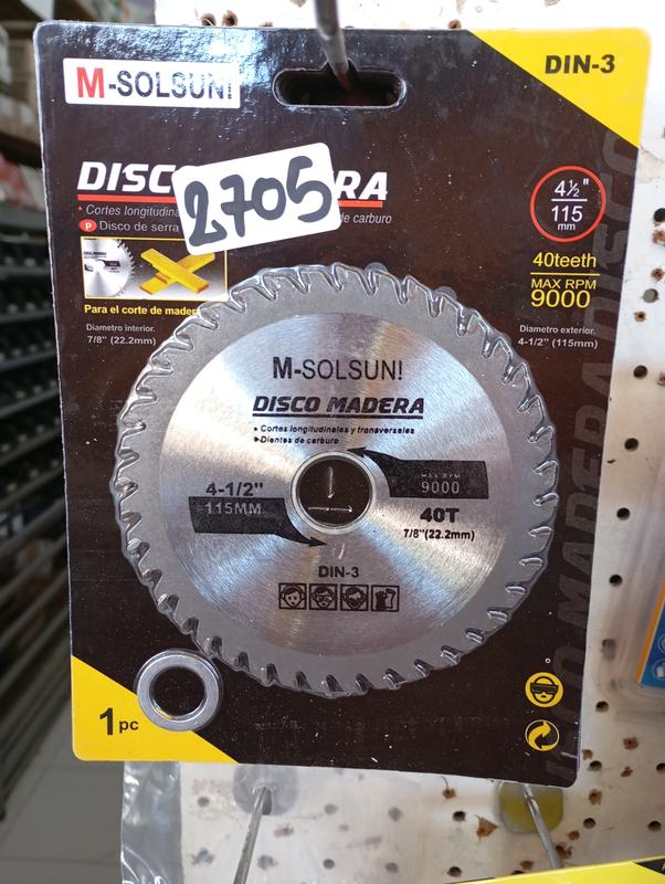 DISCO P/MADERA 4 5 X 40 DIENTES