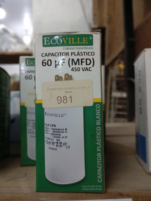 CAPACITOR DE MARCHA 60MDF 380W