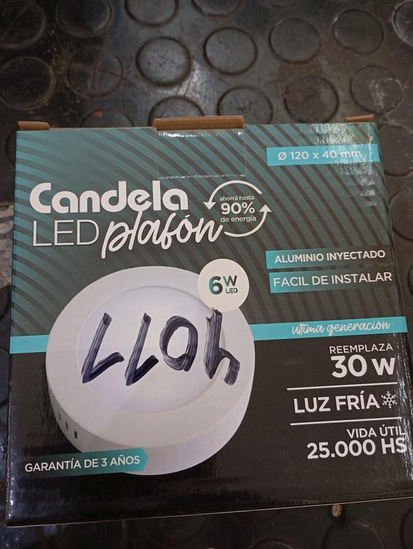 LUMINARIA LED DE APLICAR REDONDO 6W FRIA CANDELA