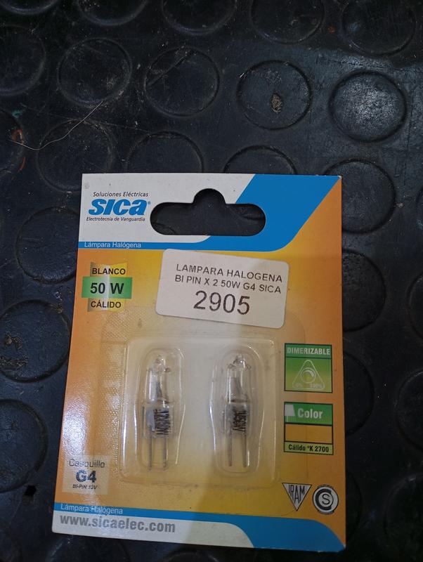 LAMPARA HALOGENA BI PIN X 2 50W G4 SICA