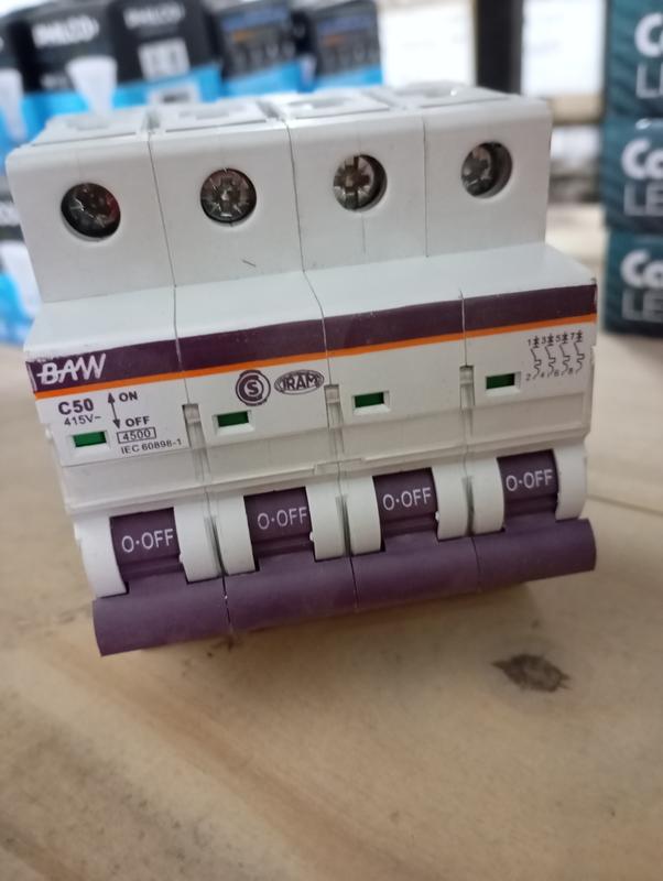 LLAVE TERMICA TETRAPOLAR 50A BAW